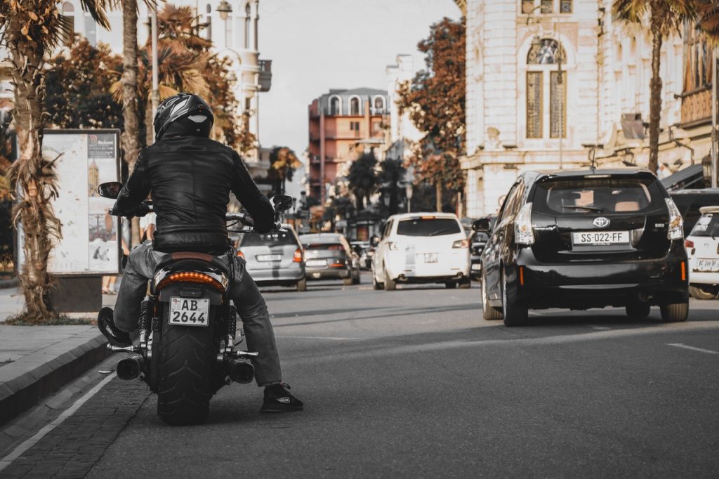 a person on a motorcycle