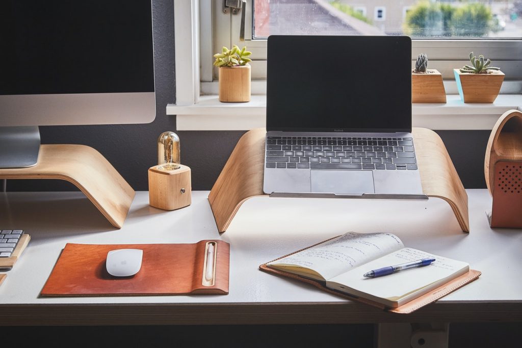 a laptop on a desk