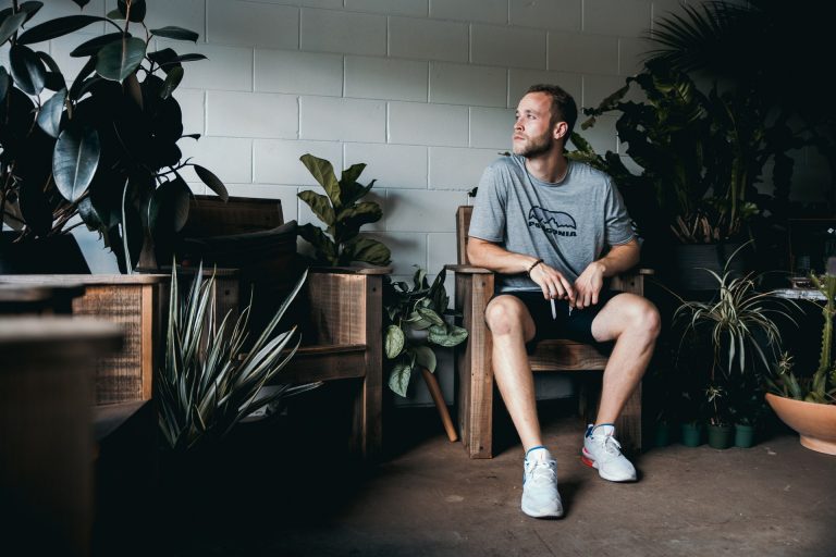 a man sitting on a chair