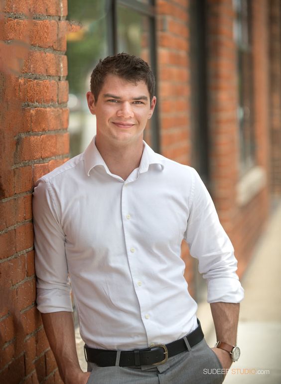 a man wearing a white shirt