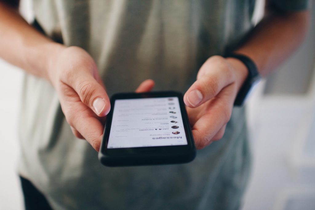 a person holding a phone