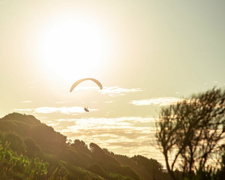 a parachute in the sky