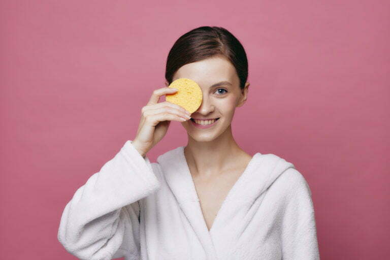 a woman holding a yellow object