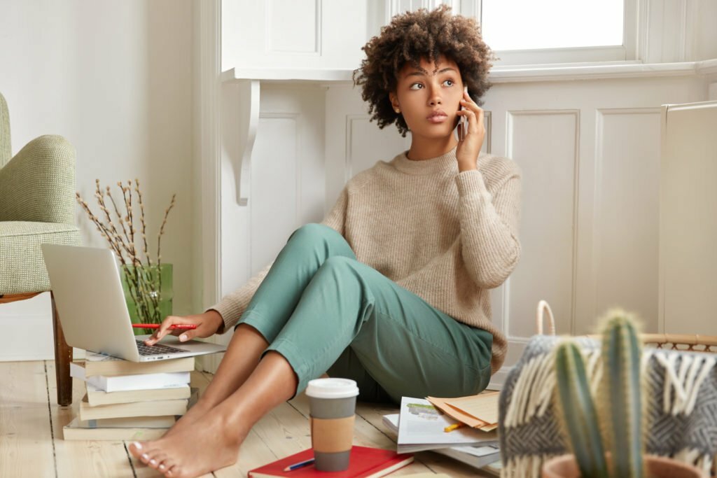 a person sitting on a couch