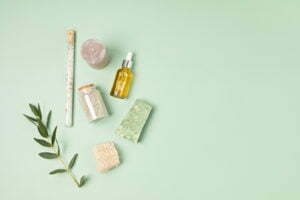 a group of objects on a white surface