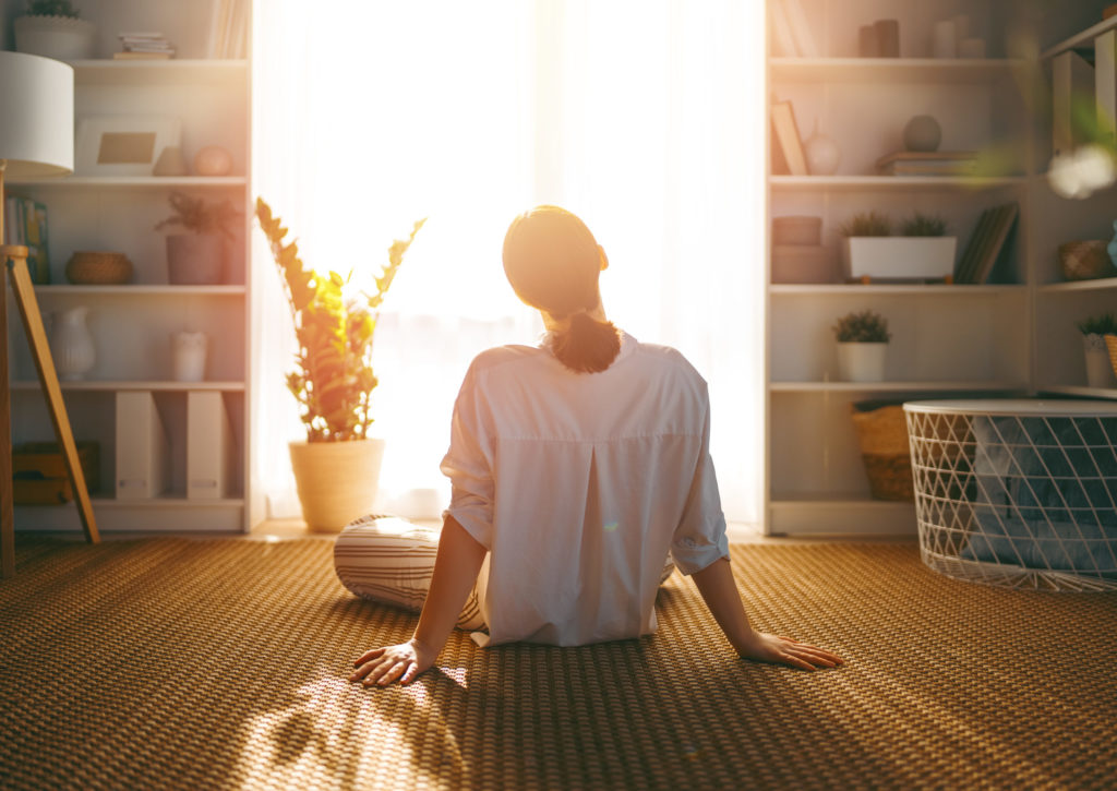 woman resting at home