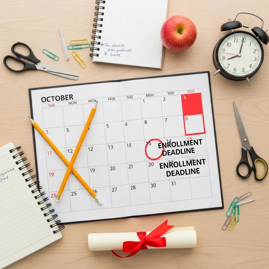 A calendar highlighting important LAUSD enrollment deadlines and timelines for parents