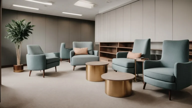 a calm office with comfortable chairs and soothing colors, designed for therapy sessions in humble, tx.